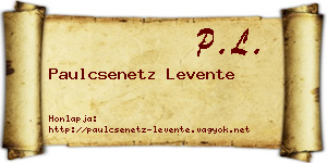 Paulcsenetz Levente névjegykártya
